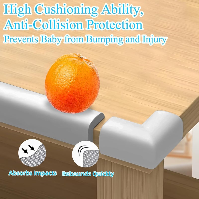 ZOMPAGO Baby Proofing Edge Corner Protector,2 Roll Grey L-Shape Soft Cabinet Door Bumper Corner Strip,Safety Bumper Corner Guards,Wall Protector,Self Adhesive,for Nursery,Kitchen,Fireplace,Table - Image 4